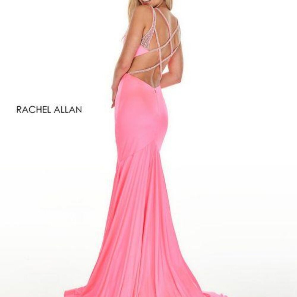Rachel Allan size 0 flamingo prom pageant dress